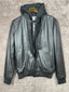 Blouson aviateur Bomber cuir hoodie Ikks noir - M Réf: 449