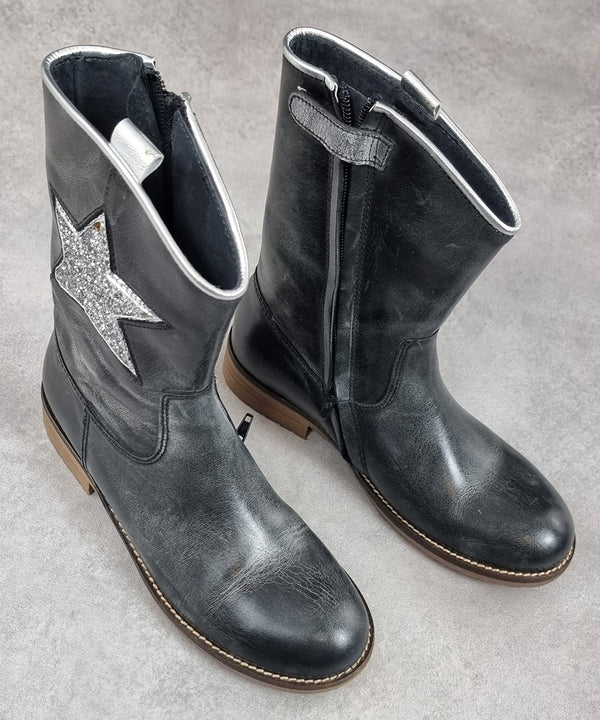 Bottes filles Hip noir étoile 36 Réf: C0247