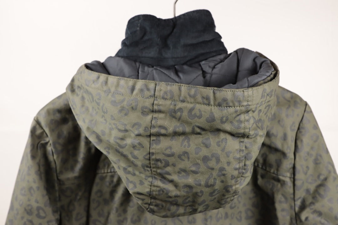 Blouson Doudoune Ikks kaki motif léopard - 12 ans