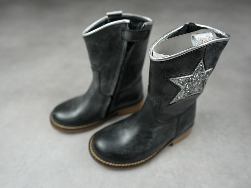 Bottes fille Hip noir pailleté avec étoile - Pointure 24 C018