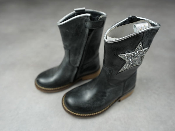 Bottes fille Hip noir pailleté avec étoile - Pointure 24 C018