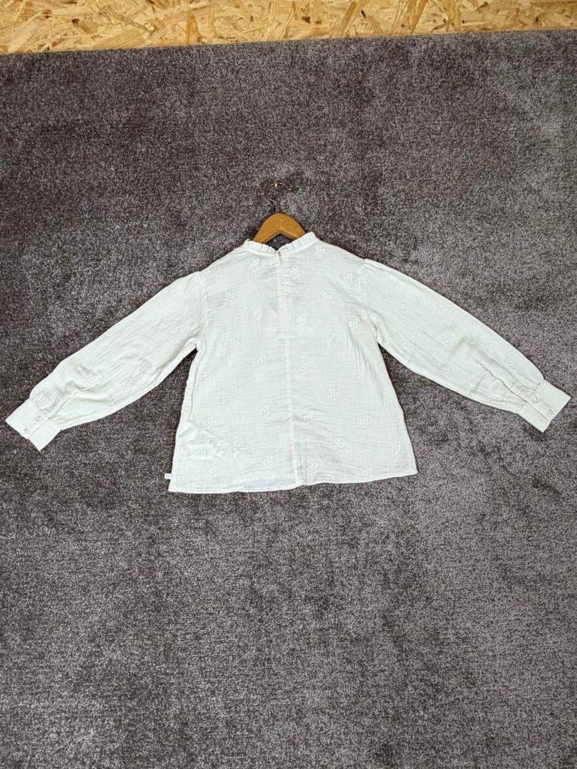 Chemise écrue gaze de coton brodée fleurs fille Ikks - 10 years / 140 cm