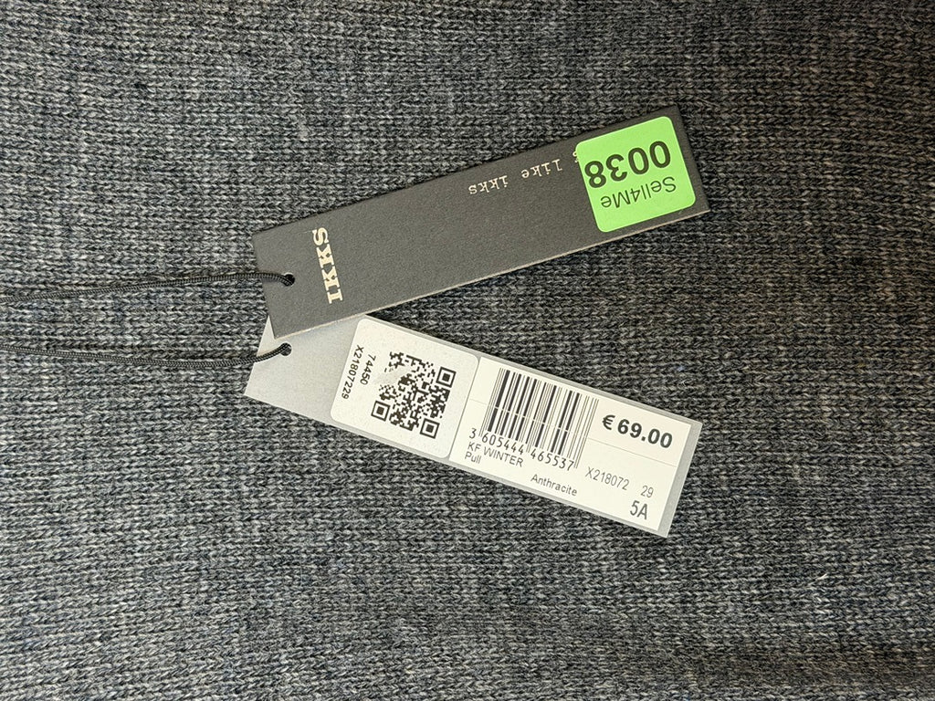 Pull Ikks Gris Anthracite Nœud Épaule - 5 Ans