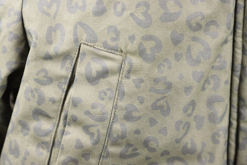 Blouson Doudoune Ikks kaki motif léopard - 12 ans