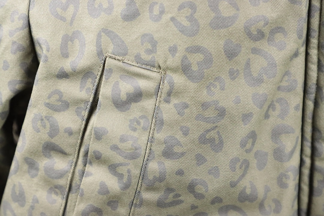 Blouson Doudoune Ikks kaki motif léopard - 12 ans