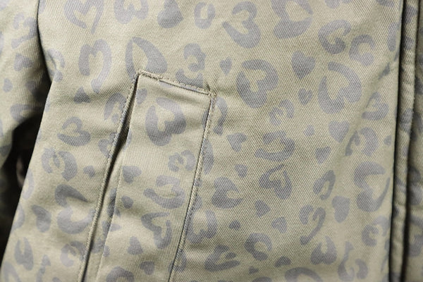 Blouson Doudoune Ikks kaki motif léopard - 12 ans