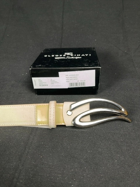 Ceinture Cleofe Finati crème en cuir