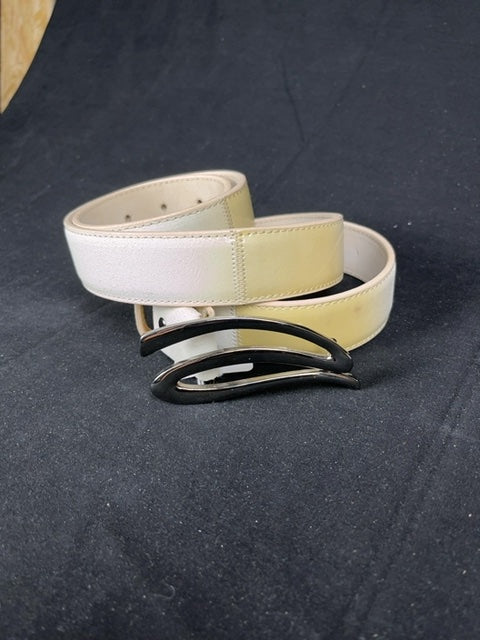 Ceinture Cleofe Finati crème en cuir
