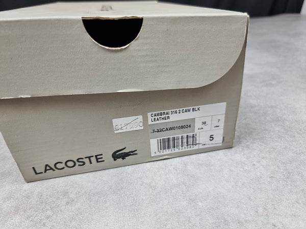 Chaussures Lacoste en cuir noir et vert - 38