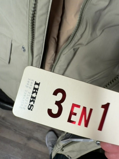 Parka 3 en in Water repealant Ikks kaki clair - Taille Xs