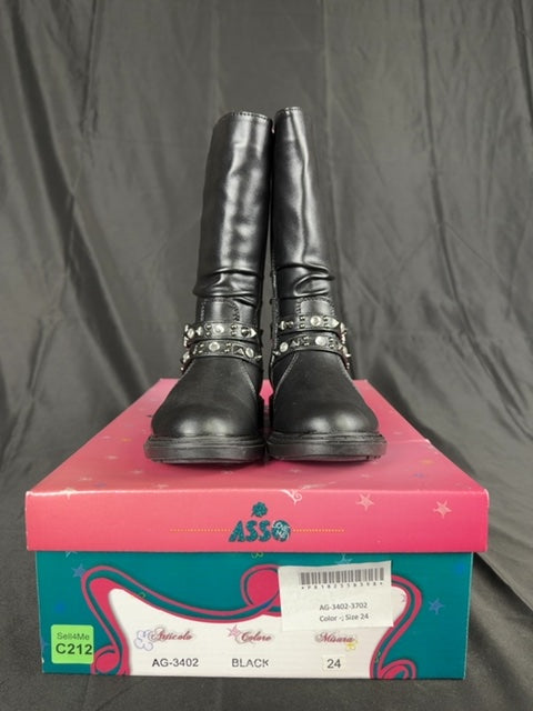 Bottes mi-mollet Asso noir - 24 Réf: C212