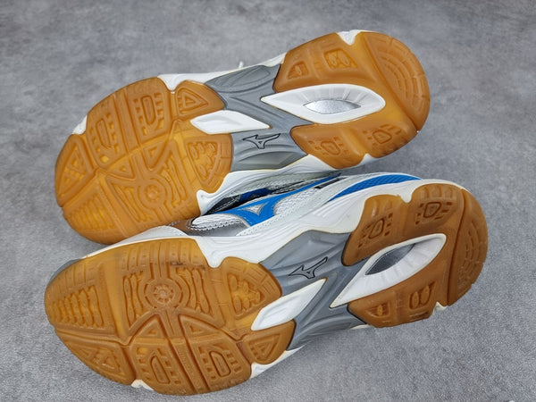 Chaussures de sport en salle Mizuno blanches et bleues - Taille 38 Réf: C242