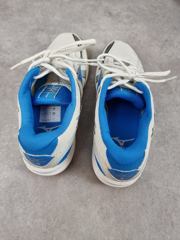 Chaussures de sport en salle Mizuno blanches et bleues - Taille 38 Réf: C242
