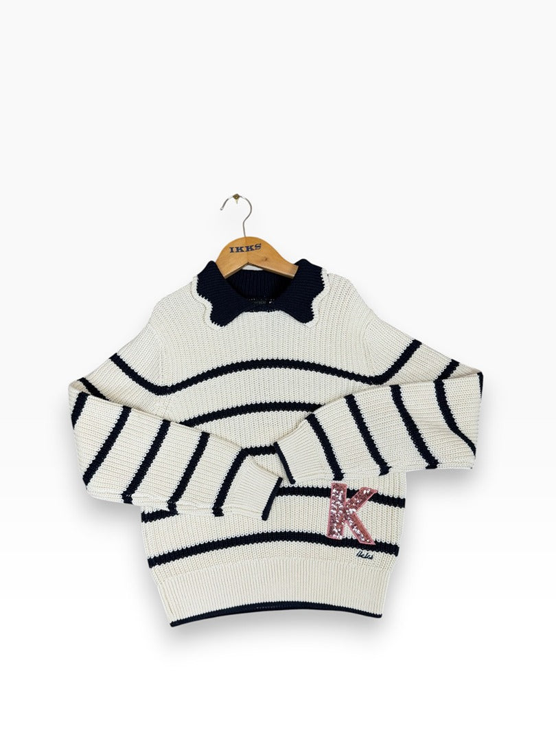Pull Ikks Écru & Marine - 10 ans Image principale du produit