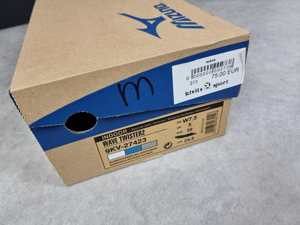 Chaussures de sport en salle Mizuno blanches et bleues - Taille 38 Réf: C242