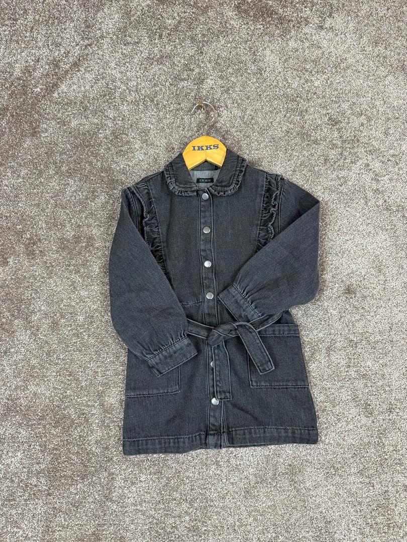 Robe en jean gris ceinturée détails volants Ikks fille - 4 years / 104 cm Image secondaire du produit