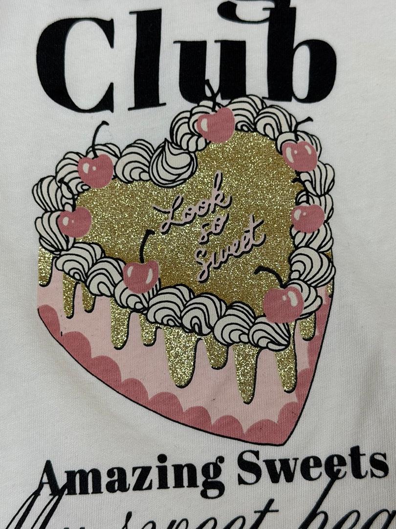 Tee-shirt Sous-pull Ikks écru imprimé gâteau - 6 ans