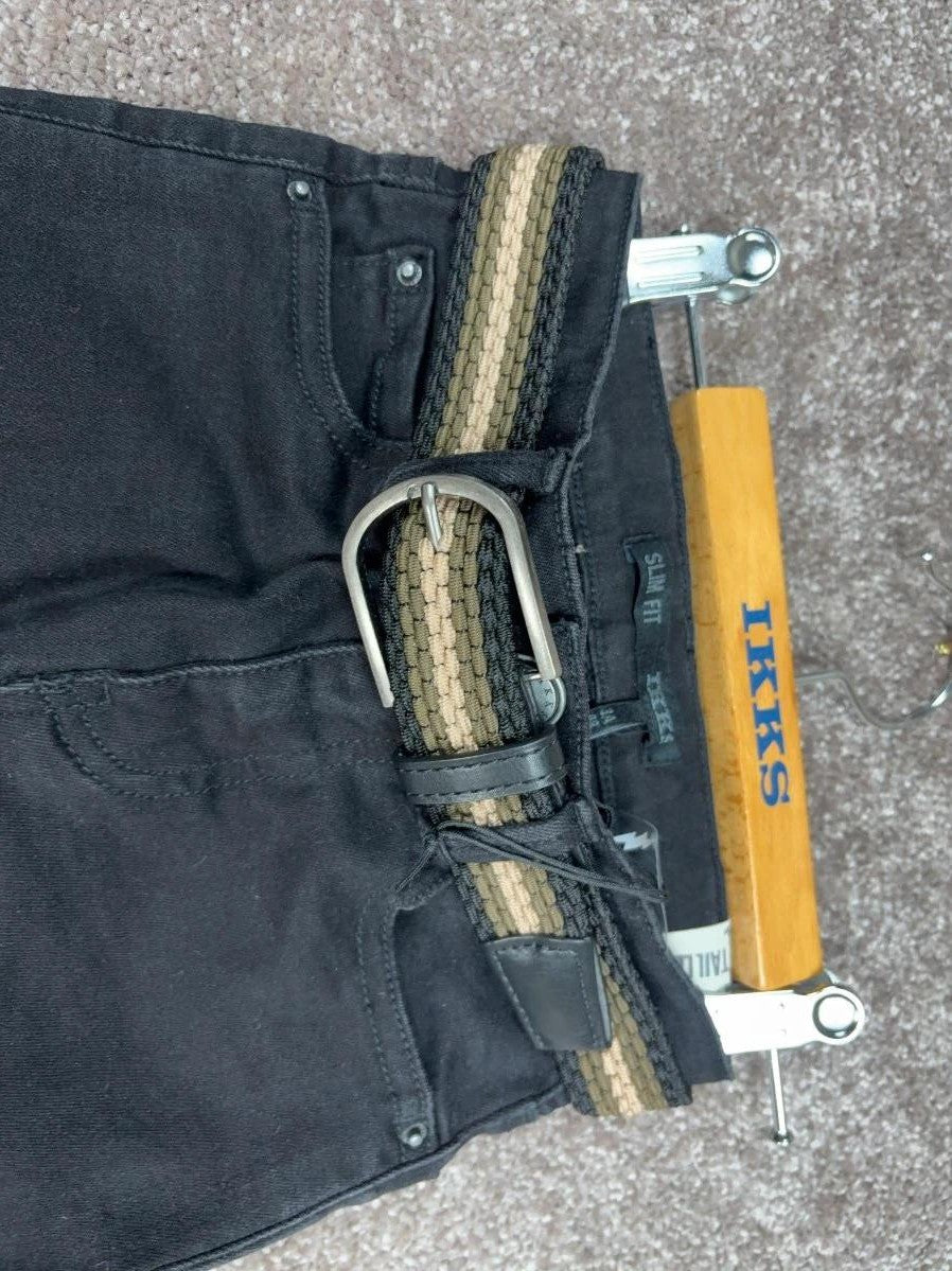 Jean Slim Ikks Noir Avec Ceinture - 3 Ans