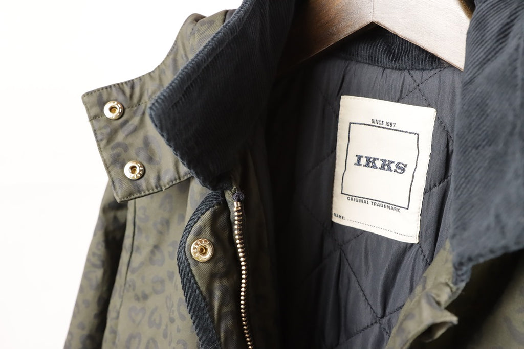Blouson Doudoune Ikks kaki motif léopard - 12 ans