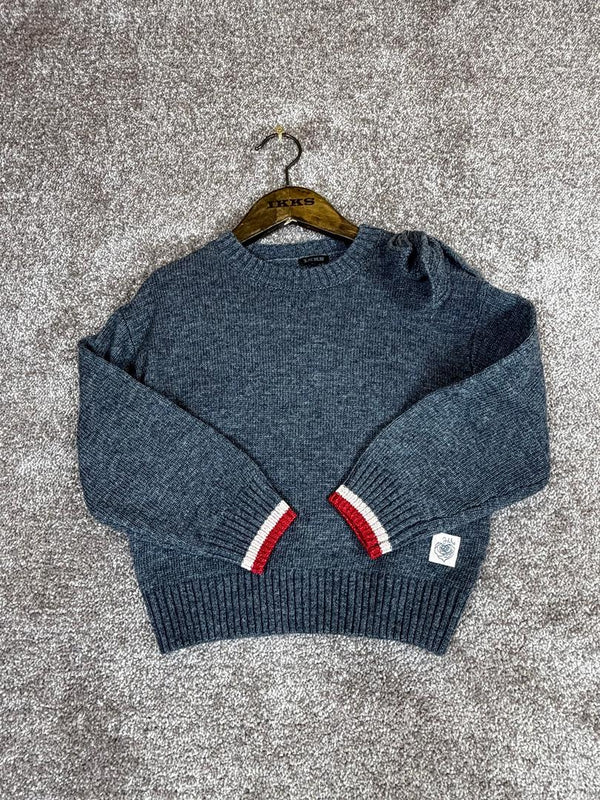 Pull Ikks Gris Anthracite Nœud Épaule - 5 Ans