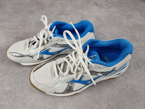 Chaussures de sport en salle Mizuno blanches et bleues - Taille 38 Réf: C242