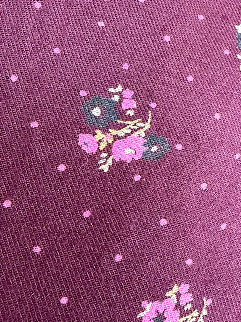Robe manches longues Ikks bordeaux fleurie fille - 10 ans