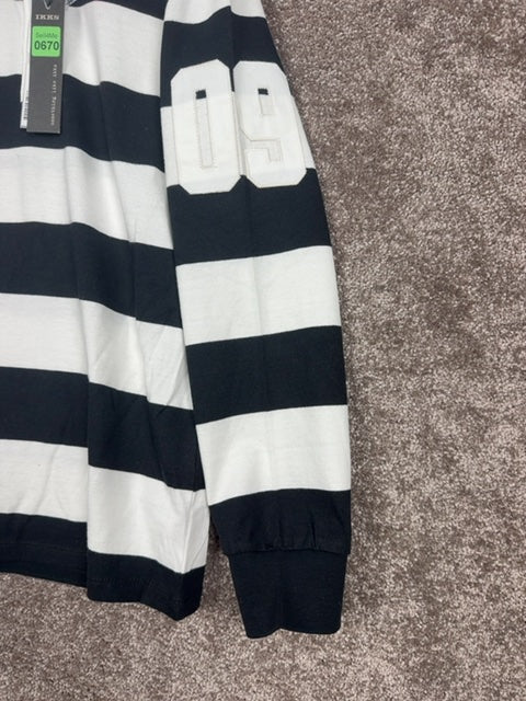 Polo rayé Ikks noir et blanc - Xxs Réf: 670