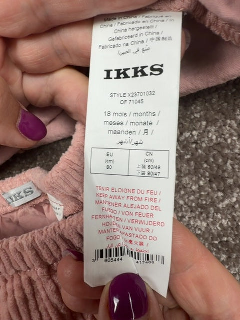 Ensemble robe bloomer et tee-shirt Ikks rose et blanc - 18 mois / 80cm Réf: 0628