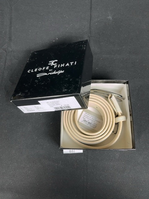 Ceinture Cleofe Finati crème en cuir