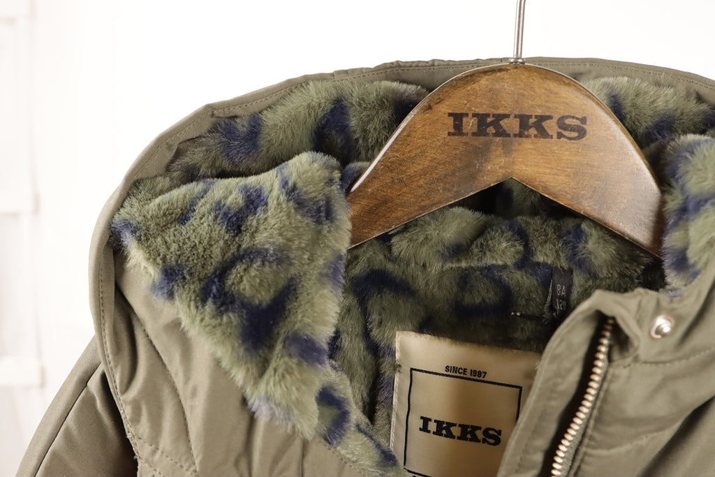 Doudoune Kaki Matelassage fleurs fourrée fille Ikks - 10 ans