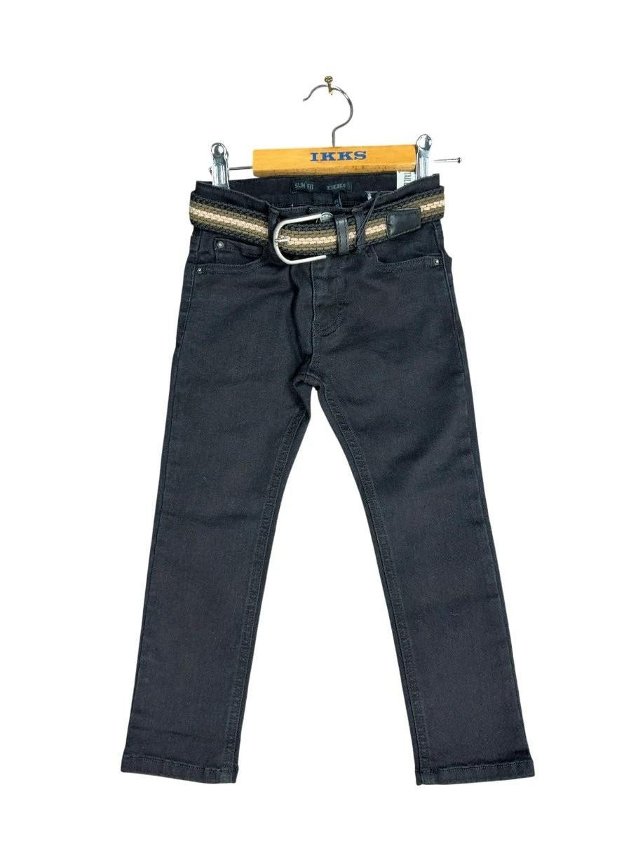 Jean Slim Ikks Noir Avec Ceinture - 3 Ans