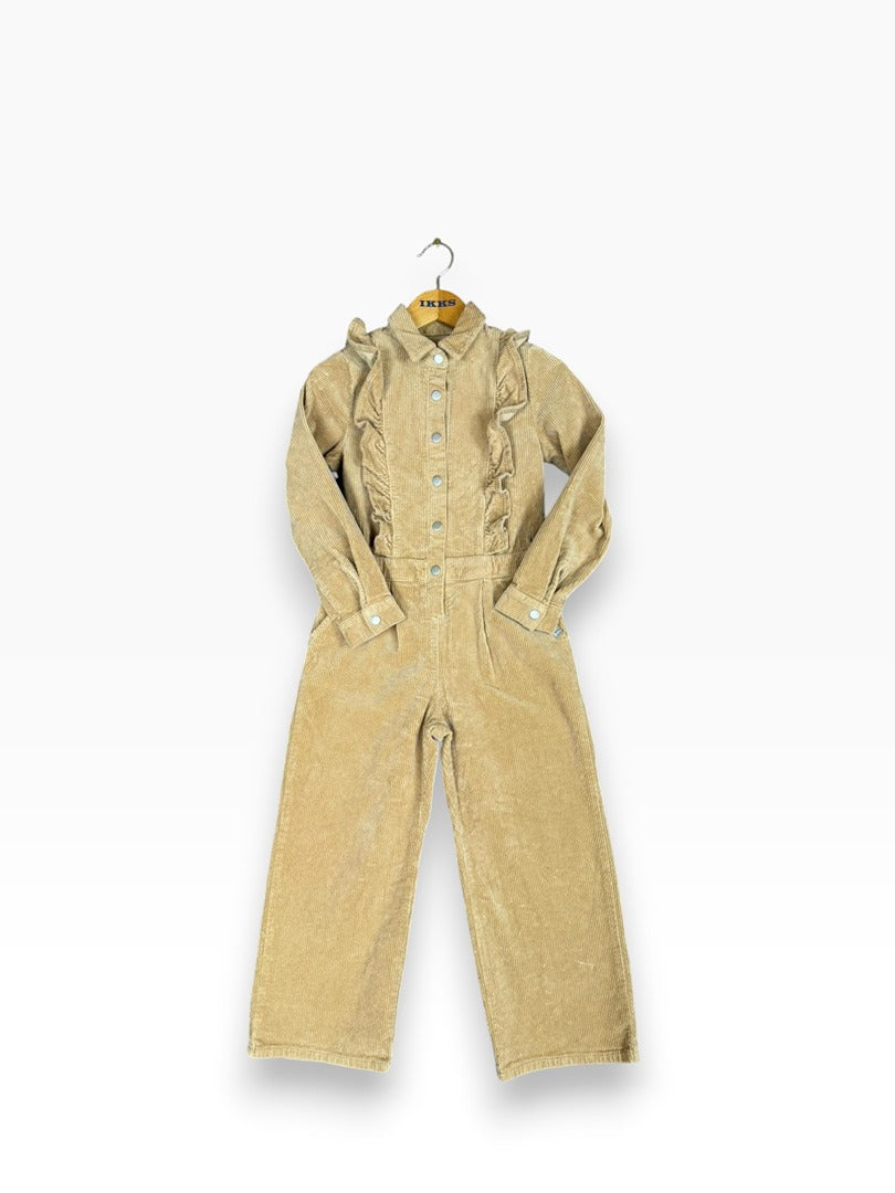 Combinaison pantalon Ikks beige velours fille - 8 ans - Réf 0009