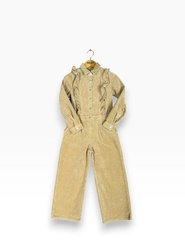 Combinaison pantalon Ikks beige velours fille - 8 ans - Réf 0009