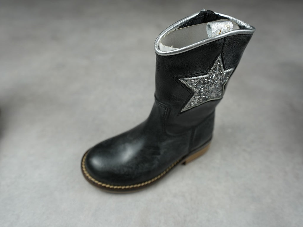 Bottes fille Hip noir pailleté avec étoile - Pointure 24 C018