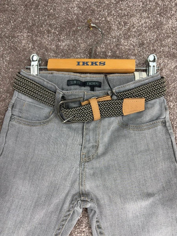 Jean Slim Ikks Gris Avec Ceinture - 6 Ans Réf: 0343