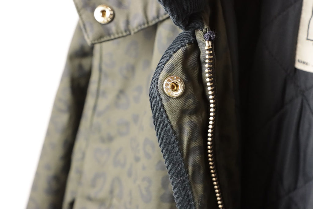 Blouson Doudoune Ikks kaki motif léopard - 12 ans