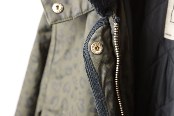 Blouson Doudoune Ikks kaki motif léopard - 12 ans