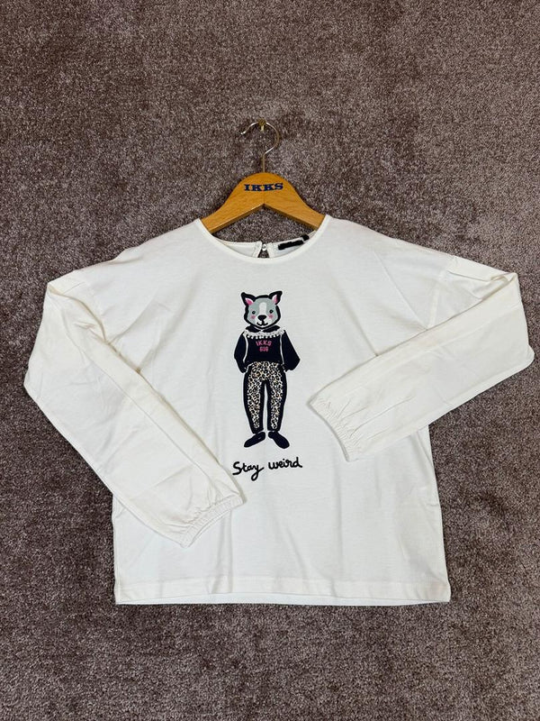 T-shirt manches longues Ikks écru - 10 ans