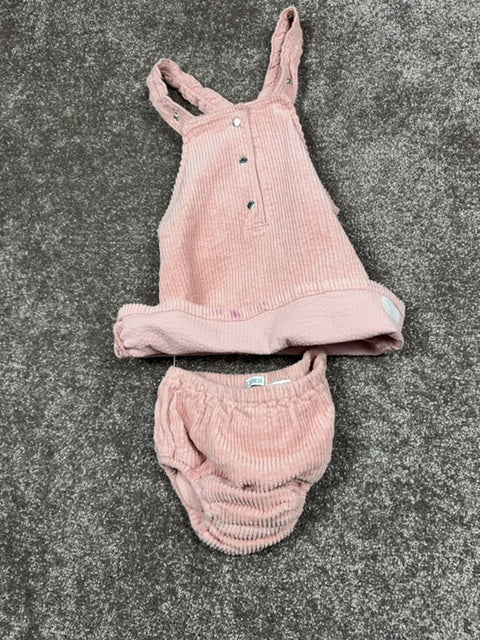 Ensemble robe bloomer et tee-shirt Ikks rose et blanc - 18 mois / 80cm Réf: 0628