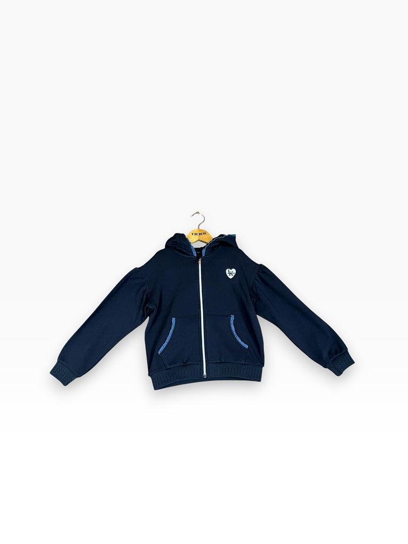 Cardigan à capuche zippé Ikks marine fille - 10 ans Réfd:025
