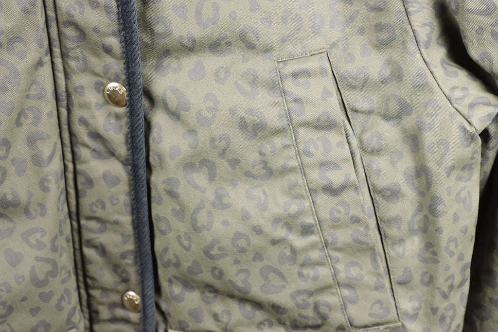 Blouson Doudoune Ikks kaki motif léopard - 12 ans