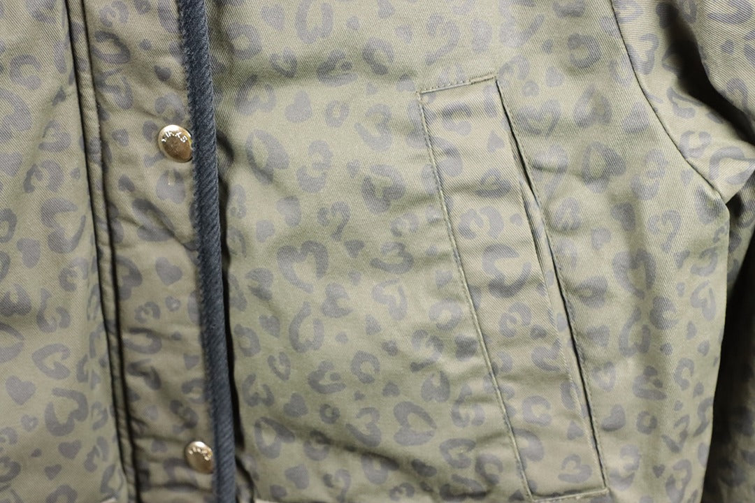 Blouson Doudoune Ikks kaki motif léopard - 12 ans