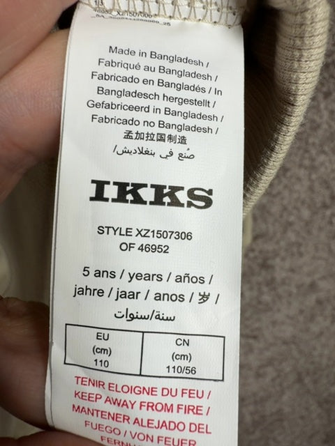 Sweat a capuche Ikks creme - 5 ans / 110 cm Réf: 0606