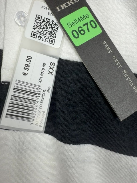 Polo rayé Ikks noir et blanc - Xxs Réf: 670