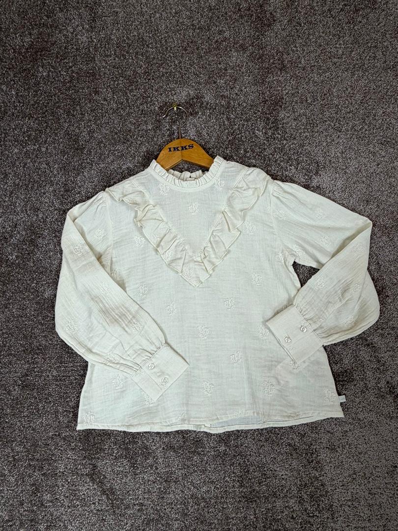Chemise écrue gaze de coton brodée fleurs fille Ikks - 10 years / 140 cm Image secondaire du produit