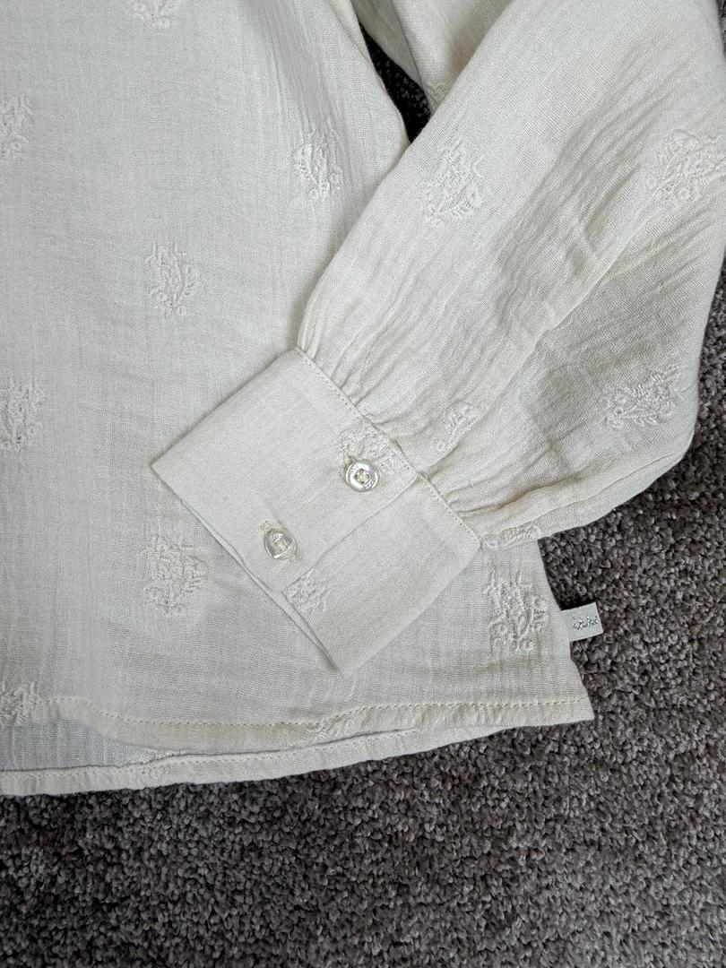Chemise écrue gaze de coton brodée fleurs fille Ikks - 10 years / 140 cm