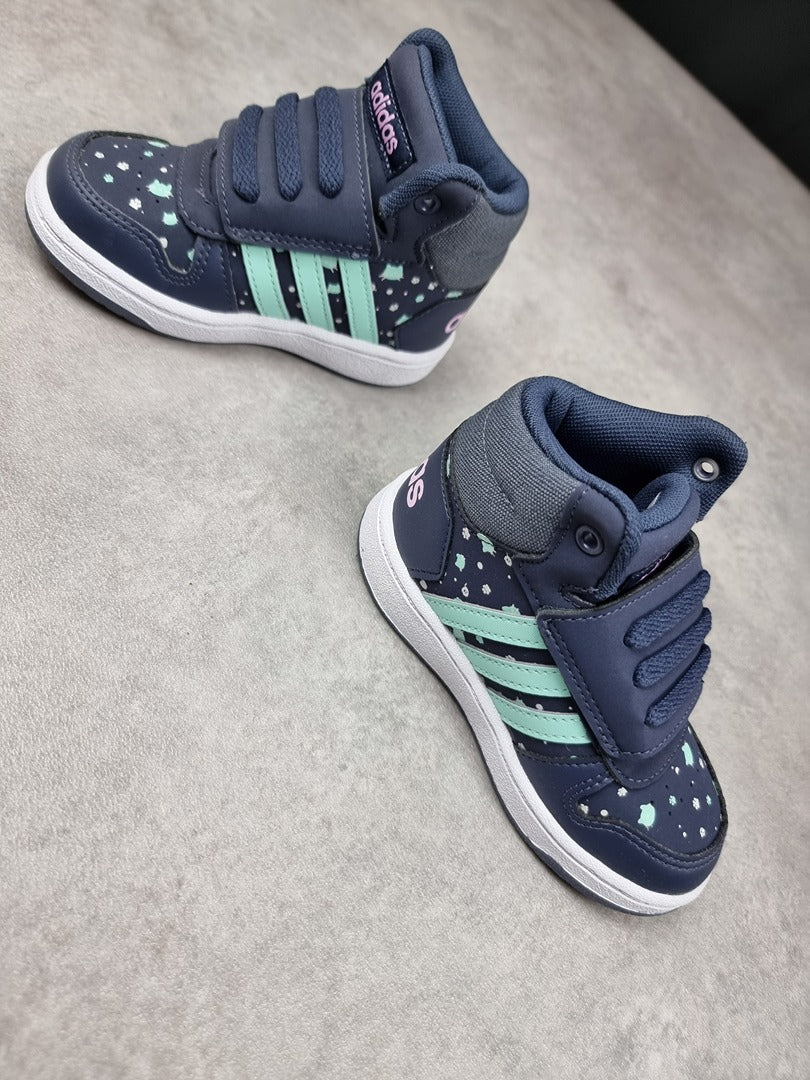 Baskets bébé Adidas Hoops Mid marine - Taille 22 C004