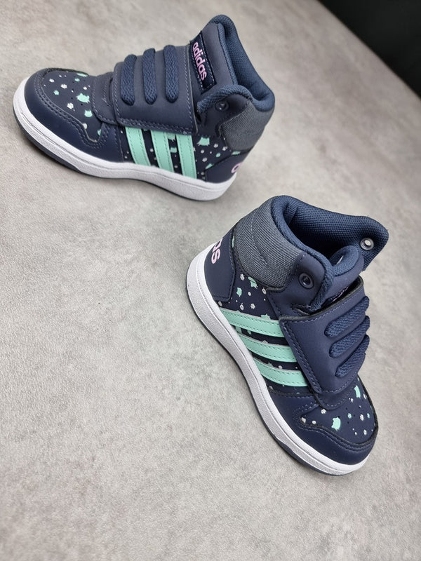 Baskets bébé Adidas Hoops Mid marine - Taille 22 C004