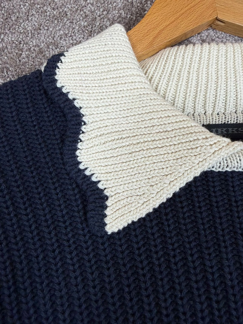 Pull Marine tricot col écru Ikks Marine fille - 14 Ans Réf: 020