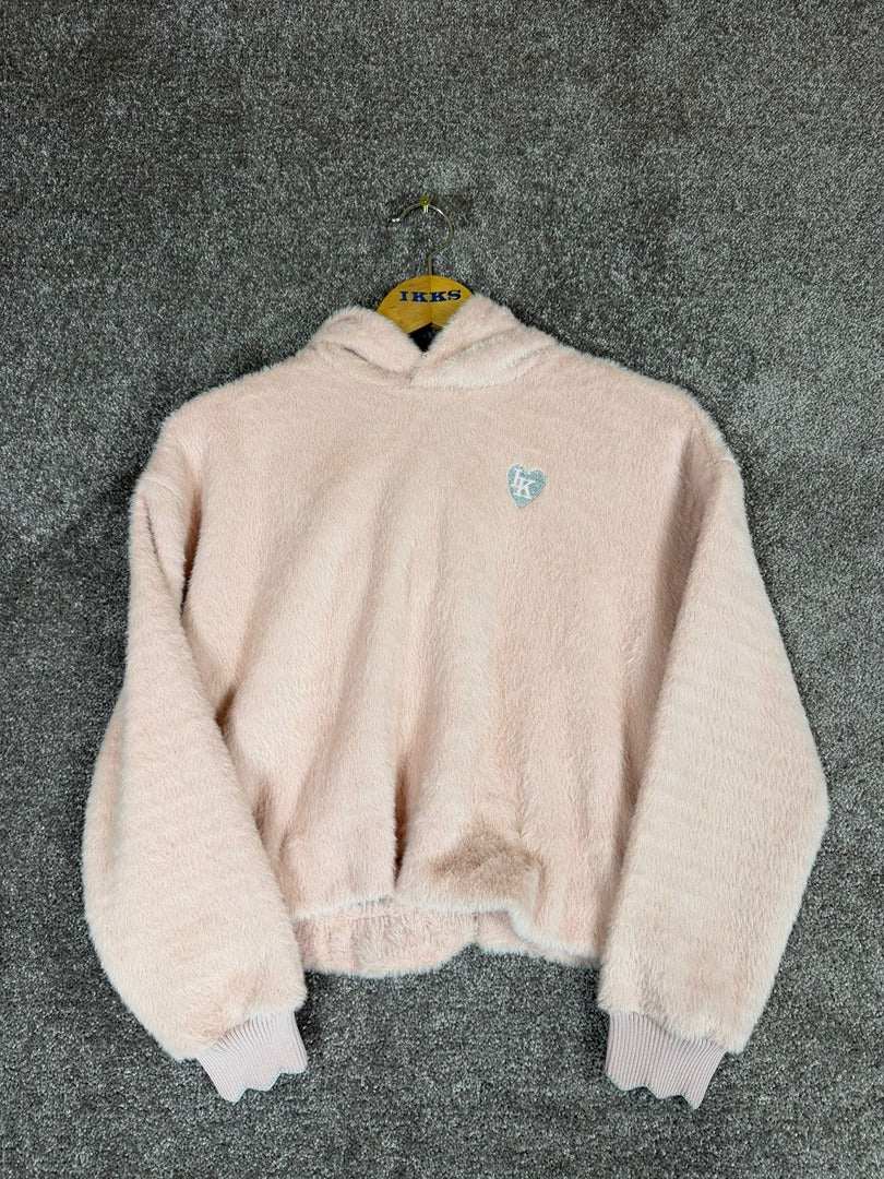Sweat à capuche tot dou badge coer file Ikks rose -8 ans Réf: 014
